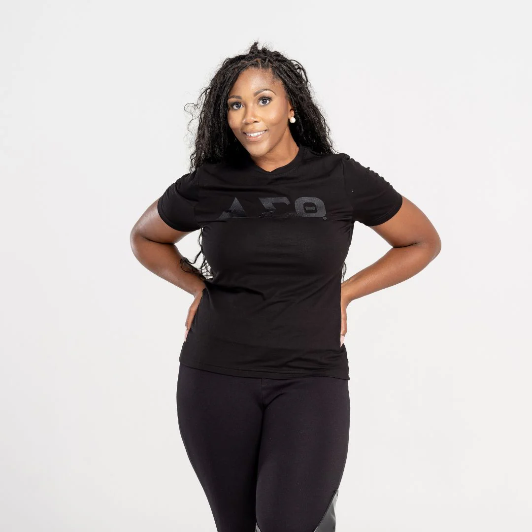 DST Black on Black with Snake Skin Leather Letters Shirt - Image 4