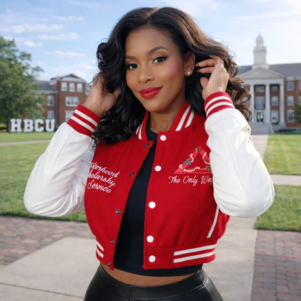 Delta Sigma Theta Crop Wool Jacket - Image 5