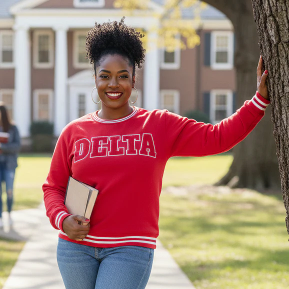 Red 'Delta' Sweatshirt - Image 3