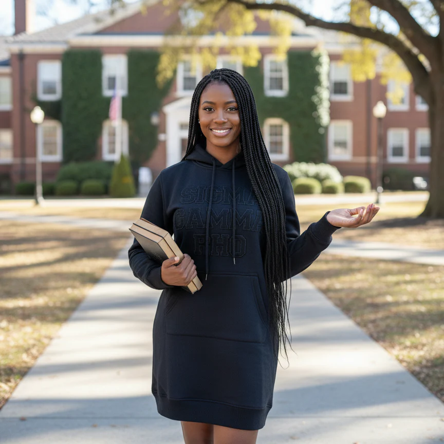 Sweatshirt Dress w/ Sigma Gamma Rho Letters in Chenille - Image 5