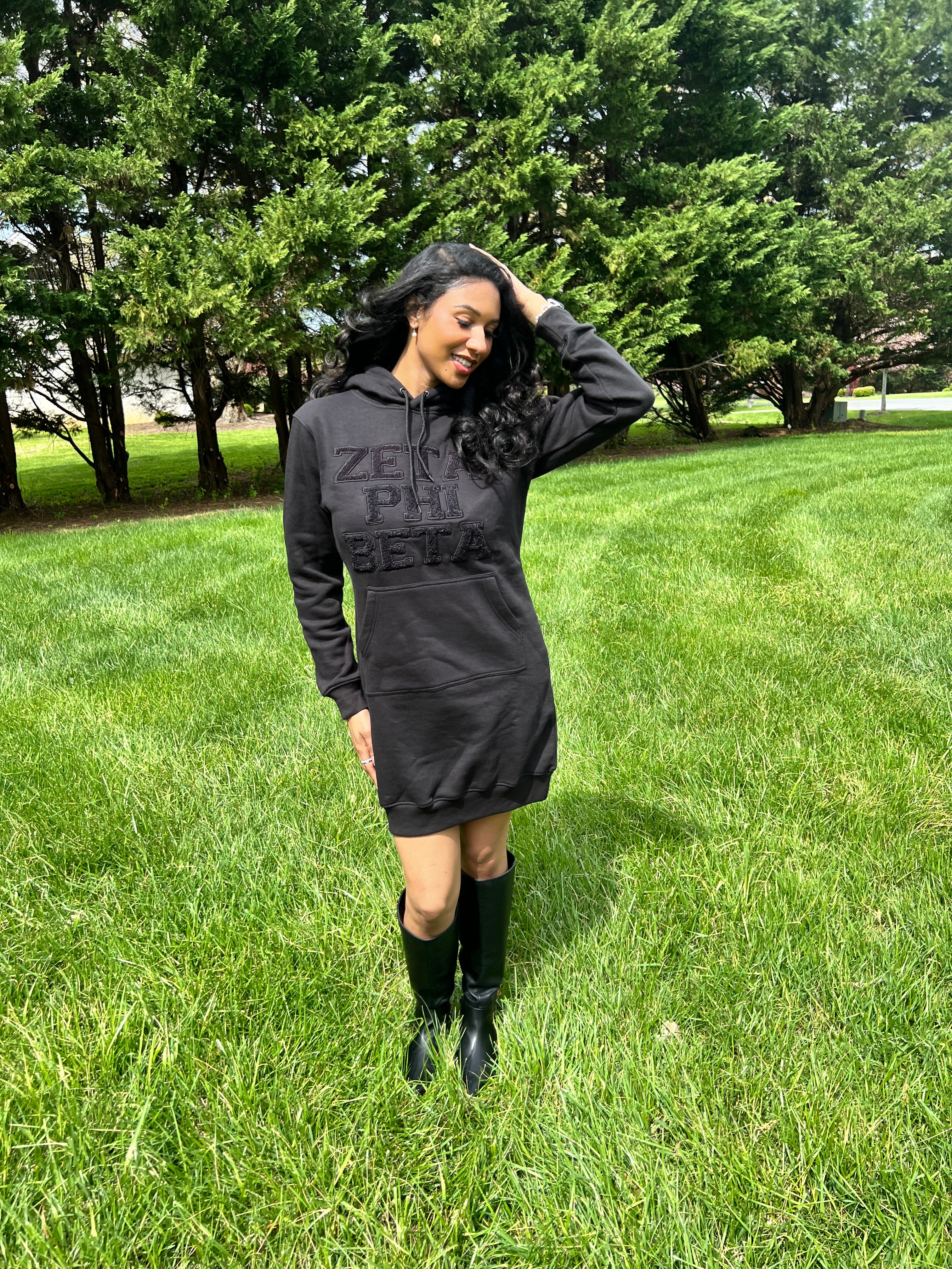 Sweatshirt Dress w/ Zeta Phi Beta Letters in Chenille - Image 3