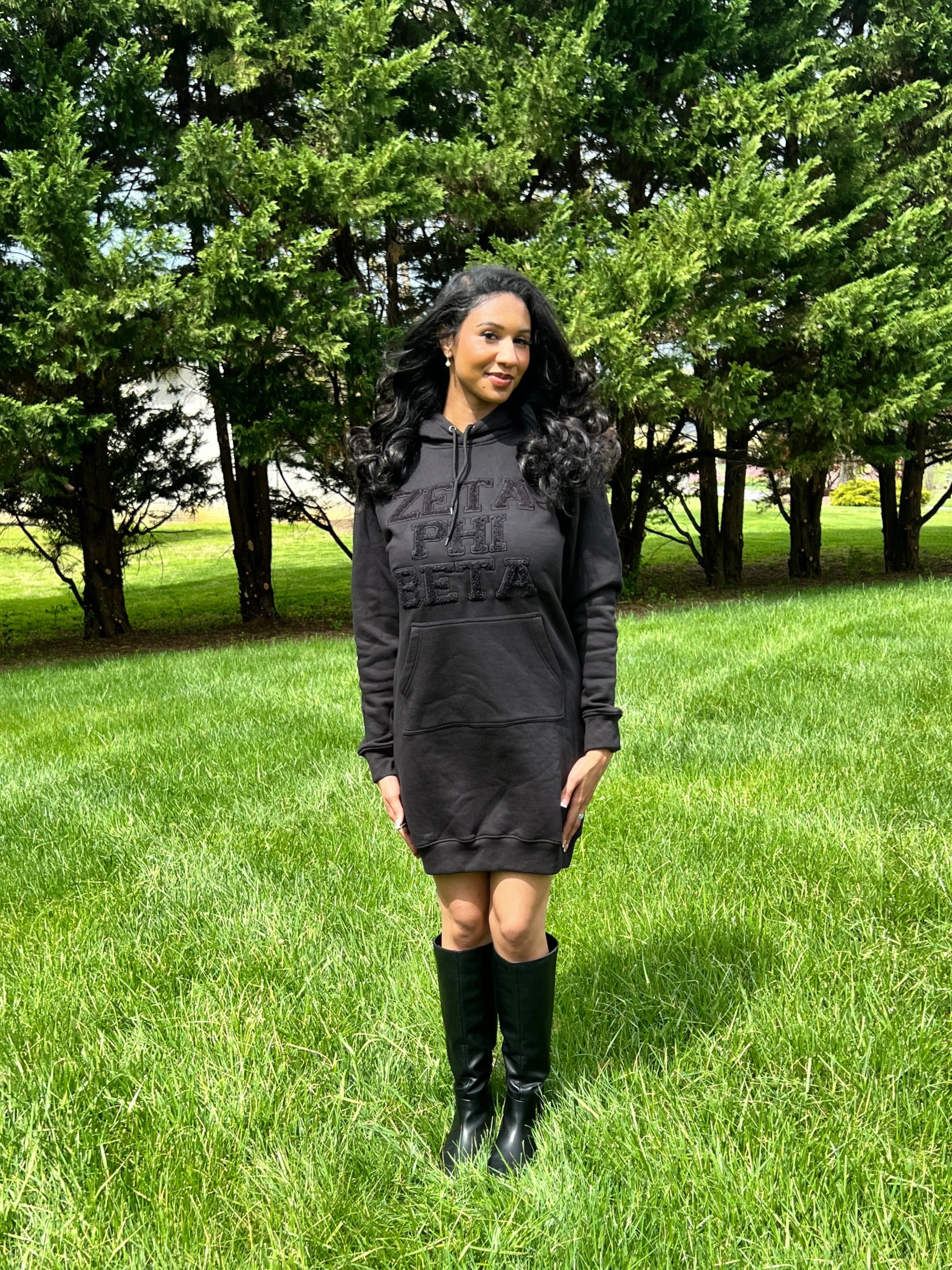 Sweatshirt Dress w/ Zeta Phi Beta Letters in Chenille - Image 4