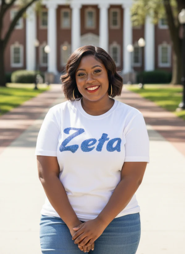 White 'Zeta' Blue Diamond Top - Image 4