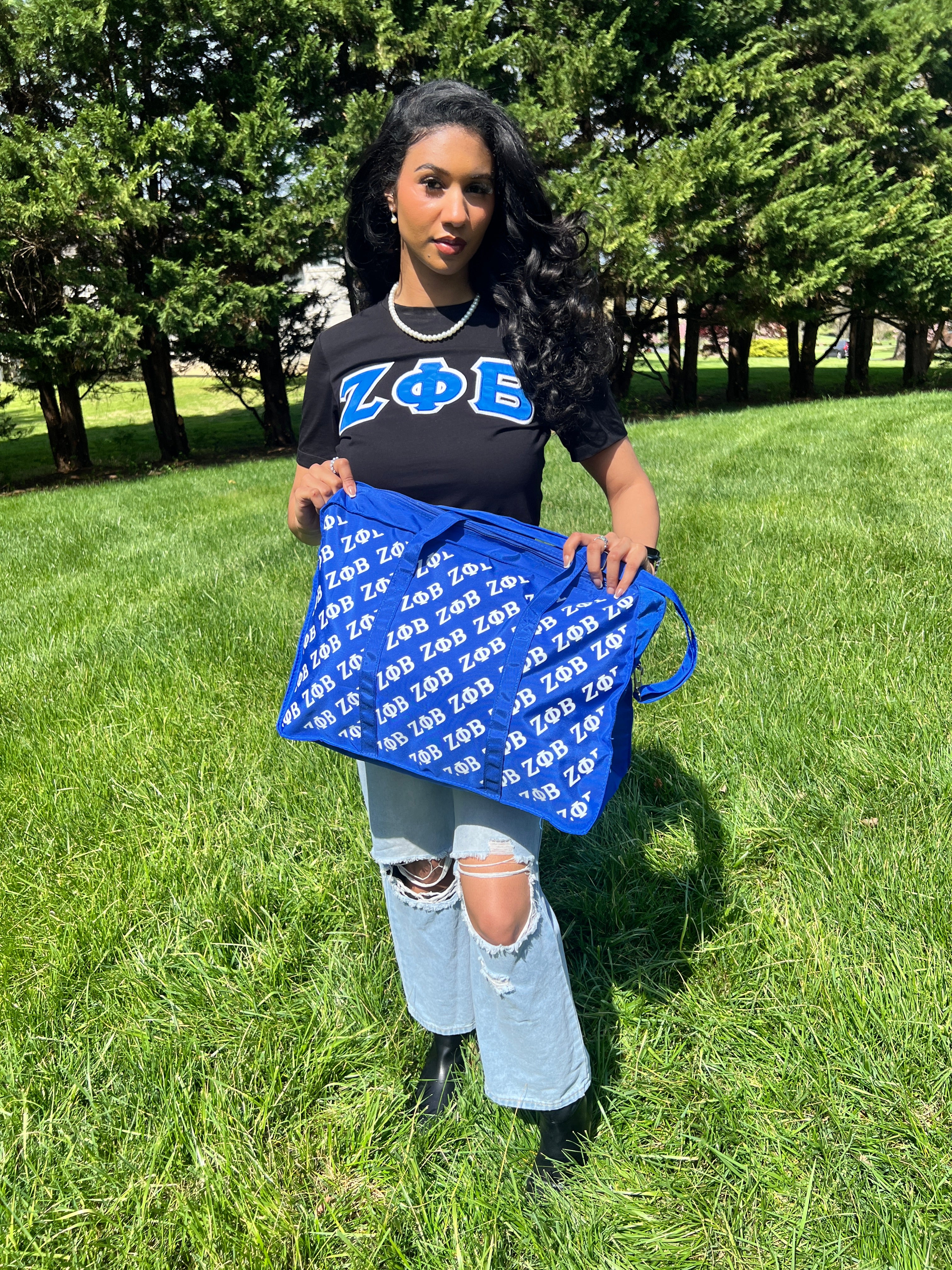 Zeta Phi Beta ZPHIB Greek Letter Foldable Bag - Image 7